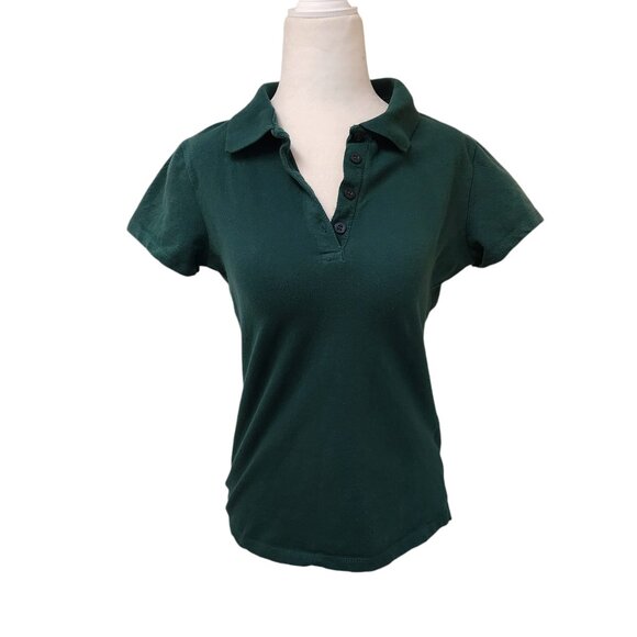 Southpole Vintage Dark Green Polo Top Shirt 90s y2k Juniors Large - Picture 1 of 6